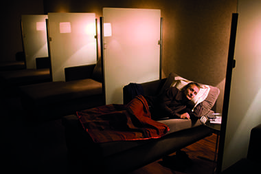 Beds in the Iberia Madrid lounge Beds in the Iberia Madrid lounge