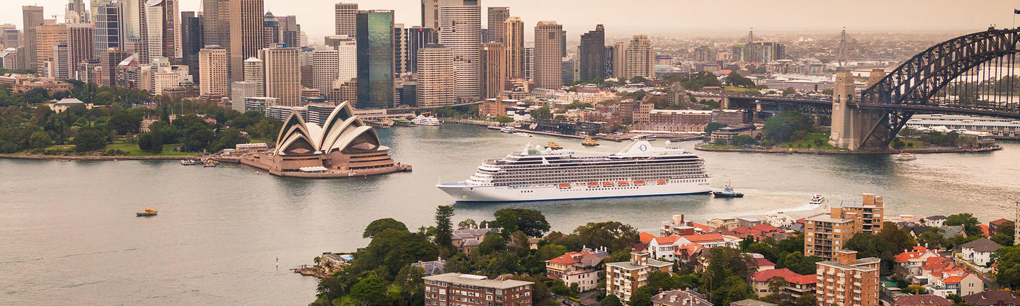 An Oceania cruise ship in Sydney Harbour 