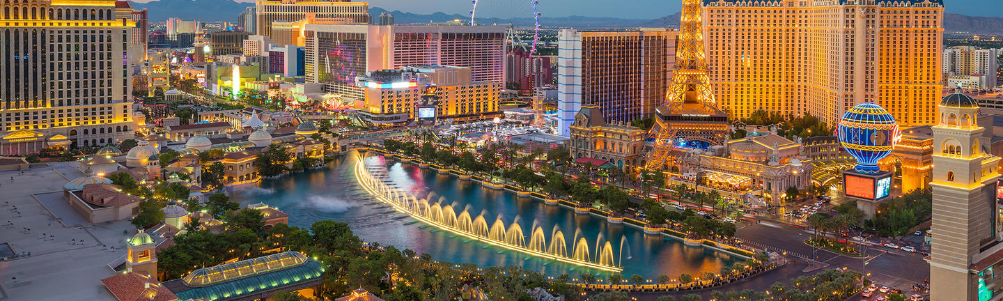 An aerial view of the Las Vegas strip