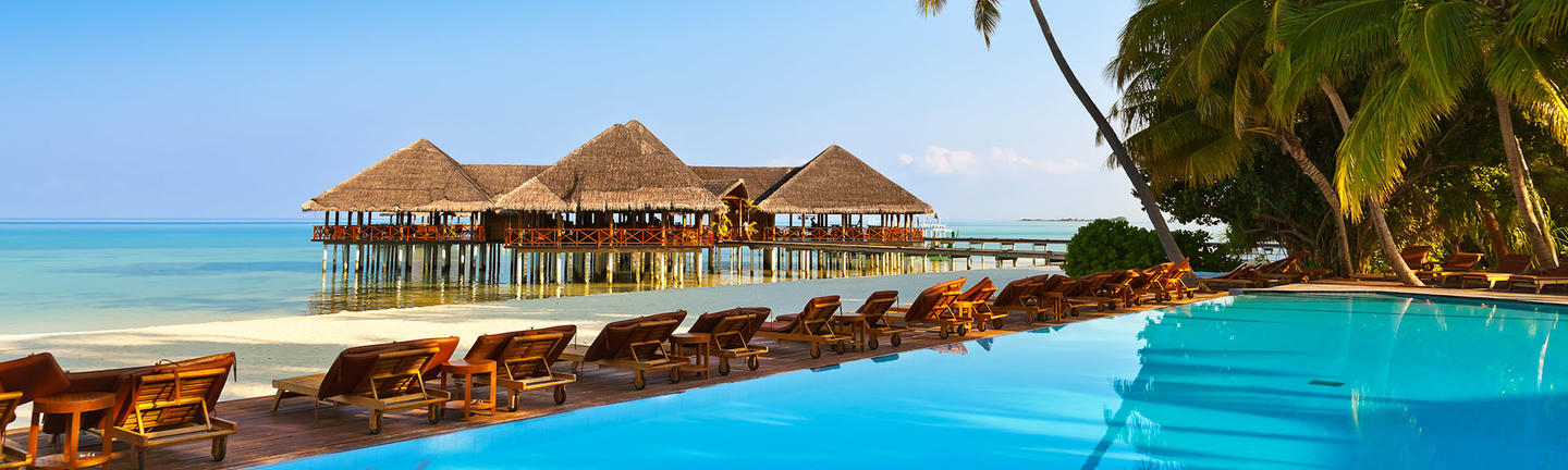 Overwater bungalows in the Maldives