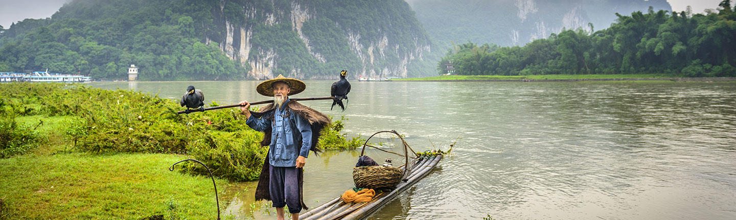 Cultural holidays, cormorant fisherman China