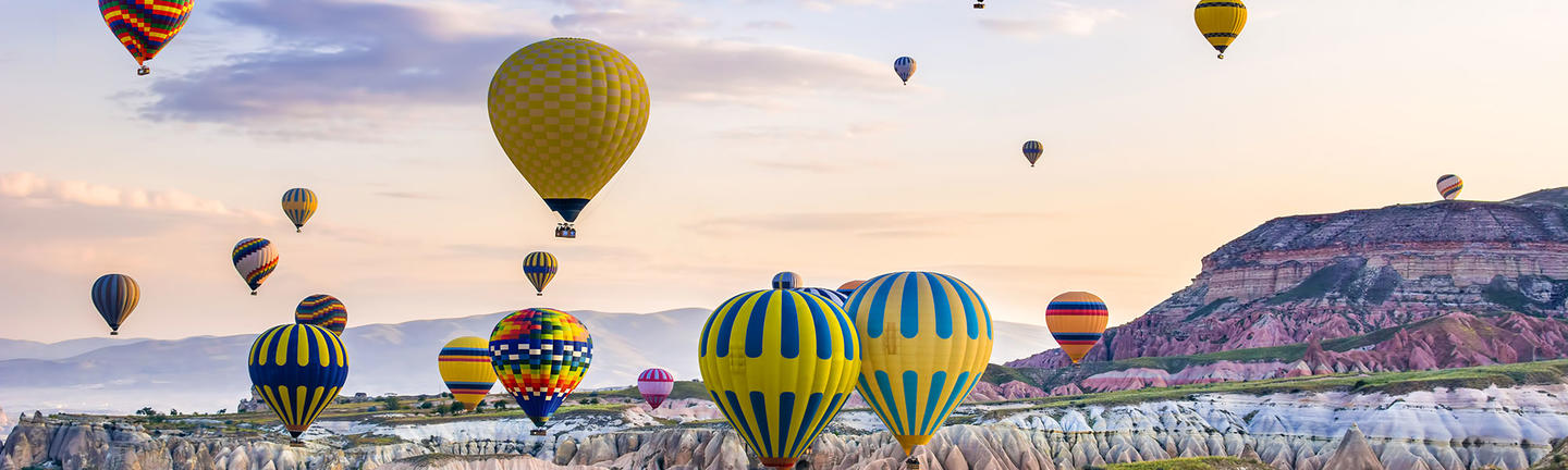 Hot-air balloons in Cappadocia, Turkey
