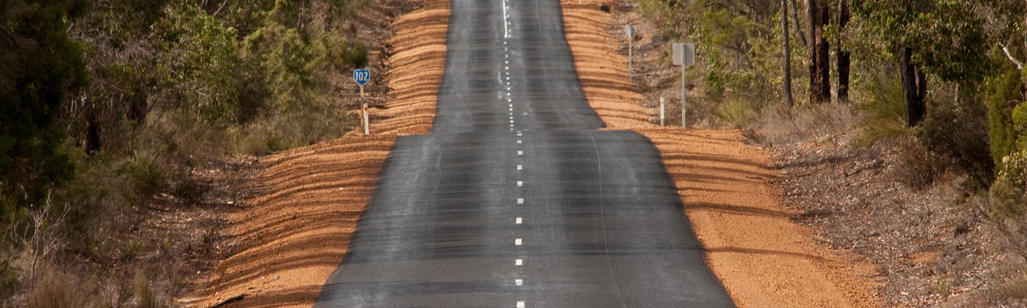 A long country road in Western Australia