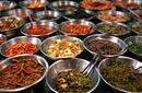 Bowls of Kimchi, Traditional Korean Food Market